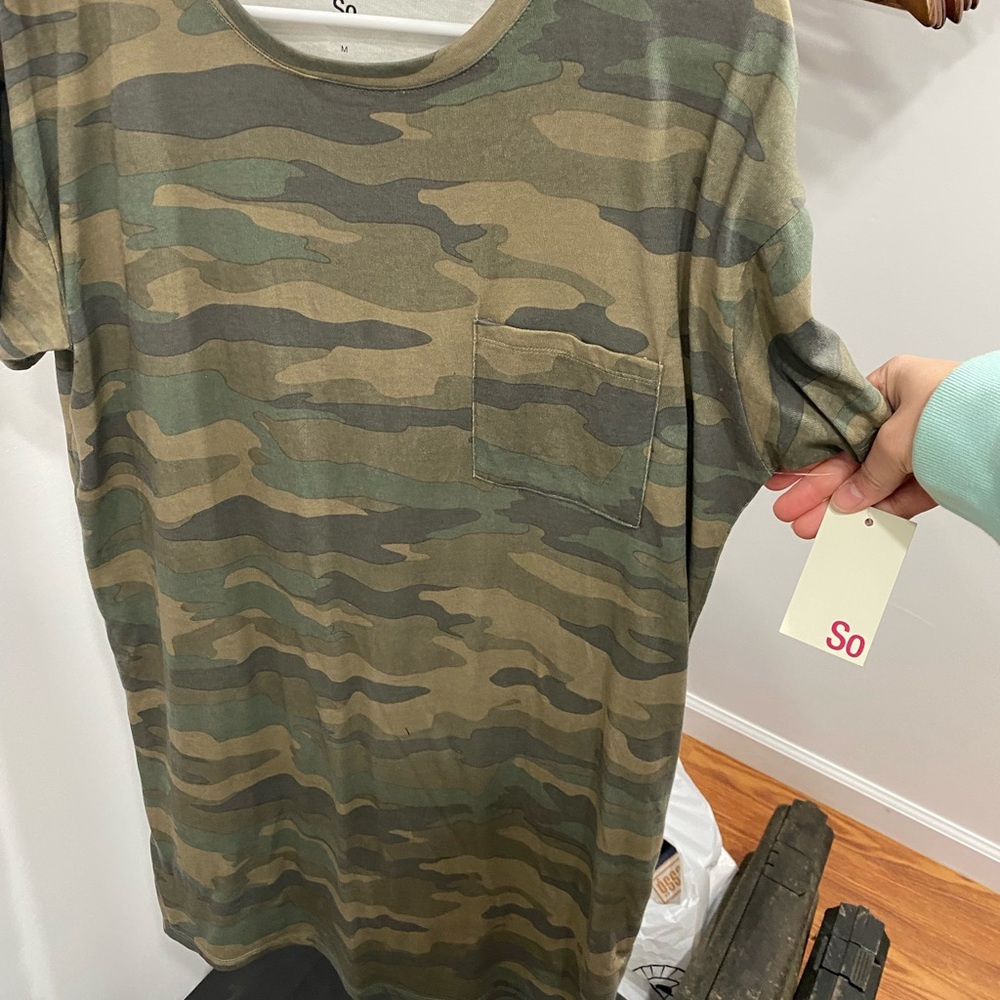 Camo Pocket T Shirt Dress